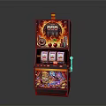 Classic Slot Machine With Flame Graphics 777 Symbols And Cherry Icons