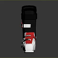 Modern Black Red White Ski Boots With Secure Straps And White Sole Design