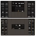 Modern Contemporary Wine Cabinet Design With Glass Doors Organized Storage Shelves And Decorative Items