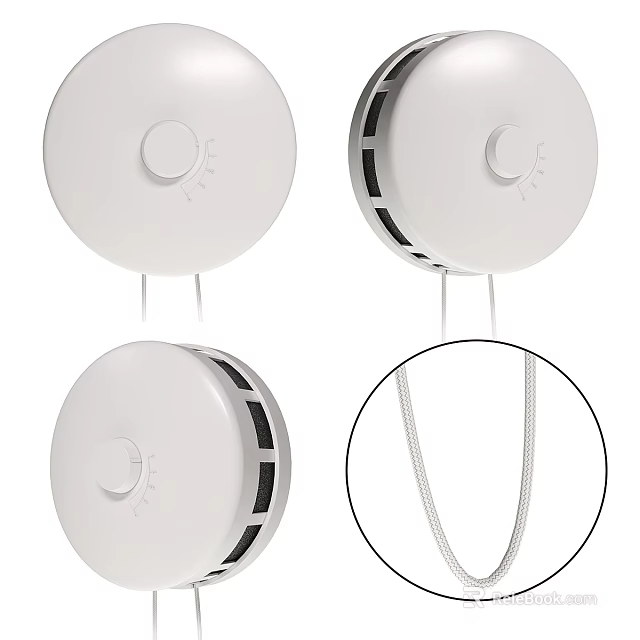 Round Design Switch Panels With Pull Cords And Knobs 3d model 