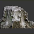 Decorative Stone Carving Ornament Featuring Intricate Floral Patterns And Textured Details