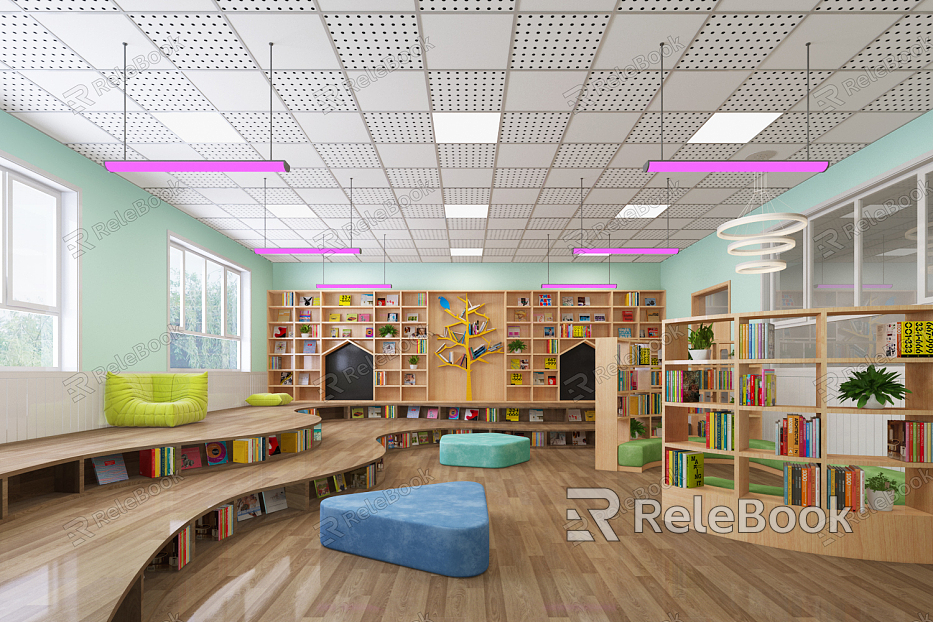 Modern Kindergarten Painting Room Classroom Activity Room Sound and Body Room Music Room Art Room Multi-function Hall Early Education Center model