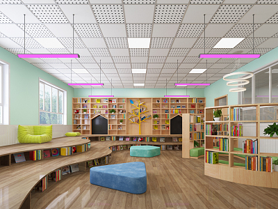 Modern Kindergarten Painting Room Classroom Activity Room Sound and Body Room Music Room Art Room Multi-function Hall Early Education Center model