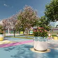 Modern Park Sports Space Runway Ground Pattern 3d model