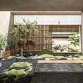 Traditional Karesansui Garden Design With Raked Gravel Moss Patches And Wooden Latticed Screens