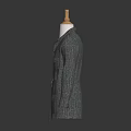 Gray Checkered Coat With Belted Design Front Pockets And Classic Tailored Silhouette