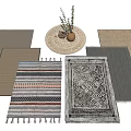 Modern Square Carpet Woven Carpet Round Carpet 3d model