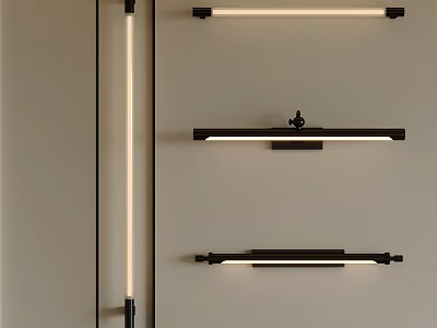 Modern Black Metal Wall Lights with Slim Long Design and Contemporary Style Illumination 3d model