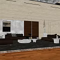 Modern Living Room Sofa and Coffee Table Set with Minimalist Design and Cozy Interior
