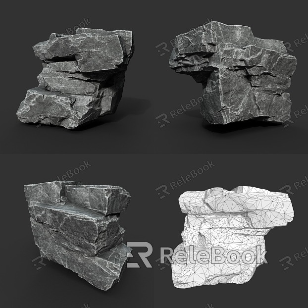 Rock Block Stone Stone Boulder Rock Strata Natural Landscape model