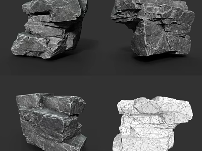 Natural Stone And Wood Block Designs Featuring Diverse Textures And Shapes 3d model