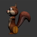 Cute Cartoon Squirrel Standing With Open Arms And Acorn Nuts