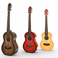 Colorful Acoustic Guitars Collection With Brown Red And Natural Wood Finishes