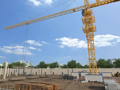 Construction site Crane construction site 3d model