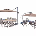 Outdoor Patio Chairs With Table And Adjustable Umbrella For Garden Seating Set
