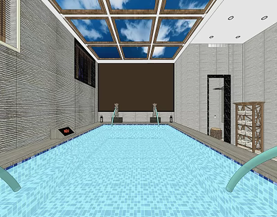Modern swimming pool bath 3d model