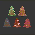 Festive Gingerbread Christmas Trees Decorated With White Frosting And Colorful Sprinkles