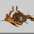 Futuristic Spacecraft Navigating Through Deep Space With Cosmic Galaxy Background
