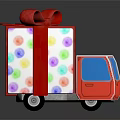 Colorful Children's Furniture With Gift Box And Toy Truck Decorations