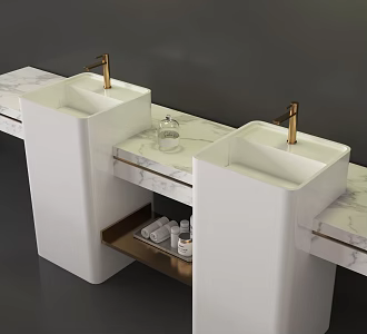 Modern wash basin wash table post basin 3d model