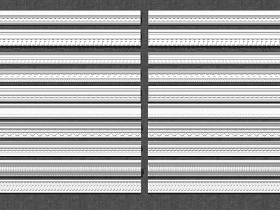 Various Decorative Plaster Moldings With Intricate Patterns For Interior Design 3d model