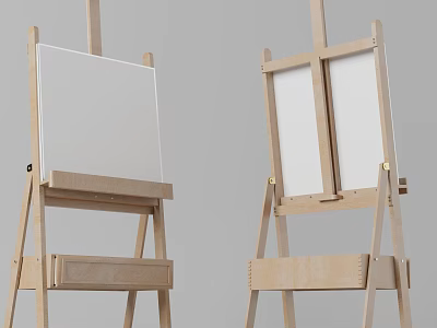 Oil painting easel display stand 3d model