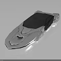 Futuristic Silver Cosmic Exploration Vehicle With Open Top And Aerodynamic Design