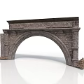 Stone Arch Structure With Brick Material And Decorative Architectural Details 3d model