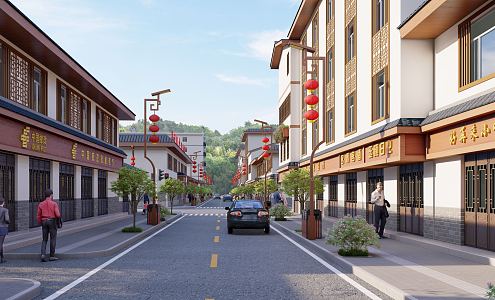 New Chinese Commercial Street 3d model