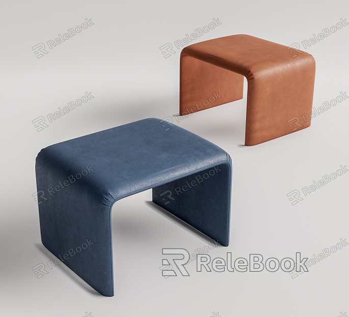 Modern Stool Leather Ottoman model