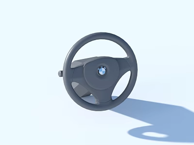 Gray BMW Car Steering Wheel With Modern Design And Logo Details 3d model