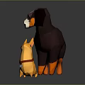 Low Poly 3D Character and Creature Design with Dog and Fox Models 3d model
