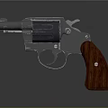 High Quality Vintage Revolver With Shiny Metallic Body And Detailed Wooden Grip Design