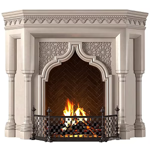 European Fireplace Classical Fireplace 3d model