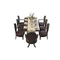 Elegant Dining Table With Black Chairs Vase And Tableware Decoration Setup