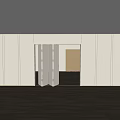 Modern Home Interior Design With White Folding Door And Wooden Floor Space