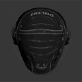 Futuristic Tactical Helmet Design With Green LED Lights And Detailed Armor Stand