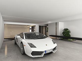 Modern garage underground garage angle four 3d model