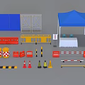 Essential Road Facilities For Construction Sites Including Barriers Cones Guardrails And Tents