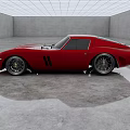 Red Classic Sports Car Featuring Sleek Body In Modern Indoor Gray Floor Area