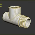 3D Rendered Silver Metal Pipe Fitting With Reflective Surface And Dark Background