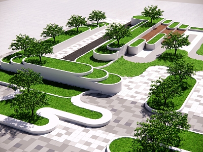 Modern Tree Pool Outdoor Public Leisure Area model