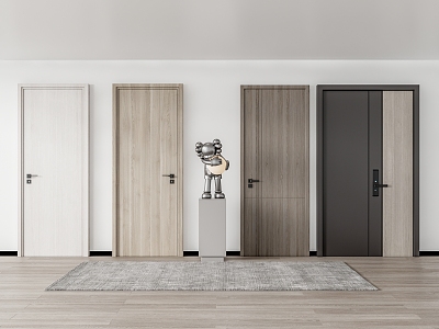 Modern swing door single door wooden door model