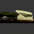 Traditional Green And White Dessert Pastries Arranged On Wooden Serving Plate
