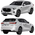 White Mazda SUV Front And Rear View