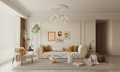 French Living Room 3d model