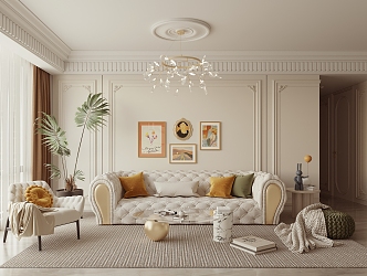 French Living Room 3d model