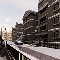 European-style snow view European street view full details 3d model