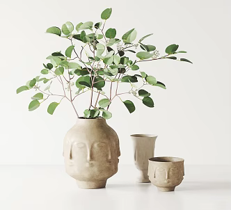 Modern Vase Flower Art 3d model