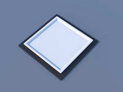 Square Household Tray With Black Border And White Inner Surface For Daily Use 3d model